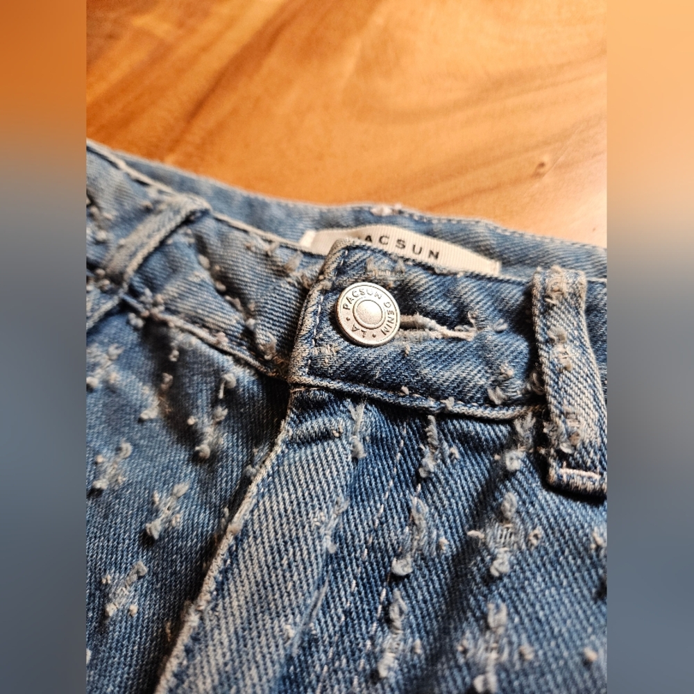 Pacsun Medium Blue Distressed 90s Boyfriend Jeans Women's Size 27 - Picture 6 of 14